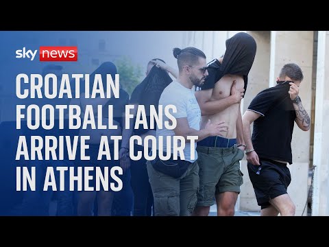 Watch live: Nearly a hundred Croatian football fans taken to court after Greek fan stabbed to death