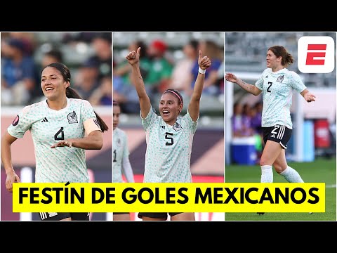MÉXICO GOLEA 6-0 a República Dominicana en el PRIMER TIEMPO. Doblete de Ovalle | Copa Oro Femenina