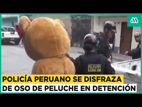 Policía peruano se disfrazó de oso de peluche para una detención en San Valentín