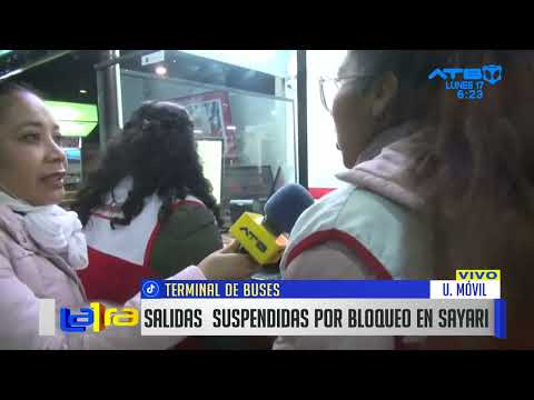 Bloqueo minero en Sayari suspende salidas hacia el occidente desde Terminal de Buses de Cochabamba