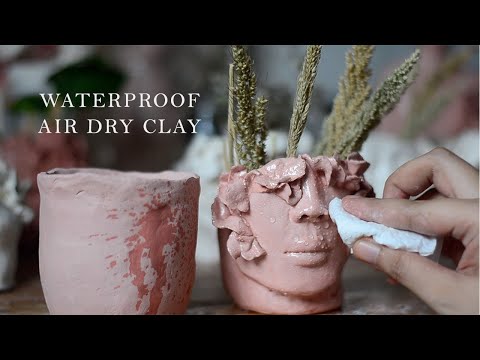 Part 2 How I Make My Airdry Clay Pots Waterproof | art vlog # 42