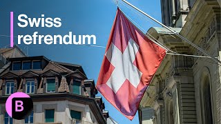 Thumbnail for the video "Swiss Referendum: Voters Reject 10 Million Population Cap Proposal" from Bloomberg Television