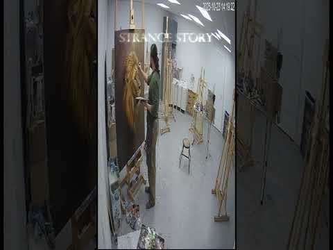 CCTV SHOCKER: Life-Sized Lion Bursts from Canvas! (Art Studio Mystery) #funny #animals