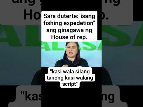 Sara Duterte Nagsalita na Tungkol sa Impeachment ng House of representatives #oustduterte #short