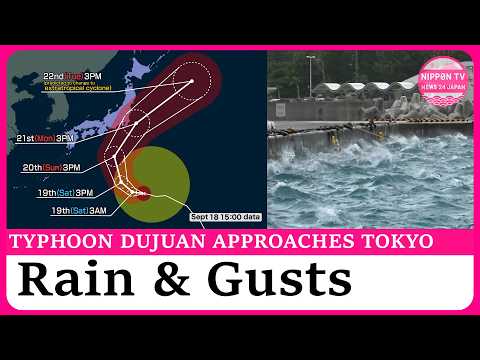 Typhoon Dujuan approaching Tokyo area around Silver Week holidays