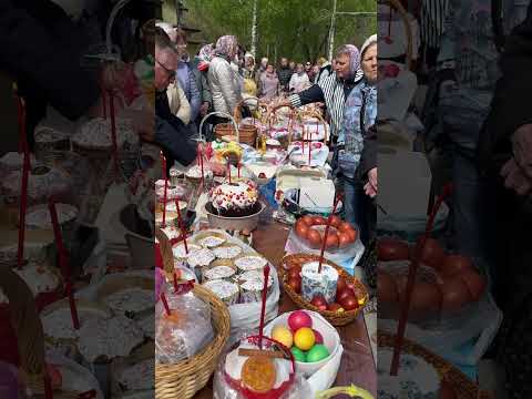 Освещение куличей в нашем храма