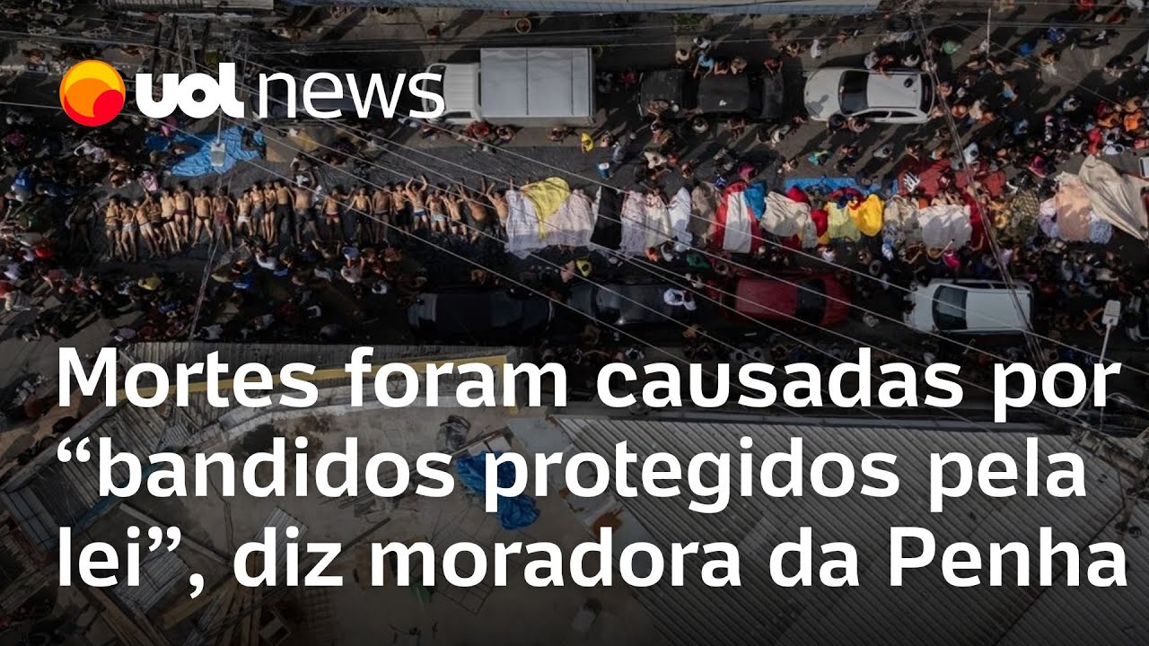 Mortes no Rio de Janeiro foram causadas por bandidos protegidos pela lei diz moradora da Penha  TV Online Mortes no Rio de Janeiro foram causadas por bandidos protegidos pela lei diz moradora da Penha