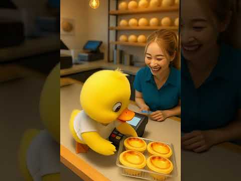 The Duck went to the supermarket to buy cake for the girl.