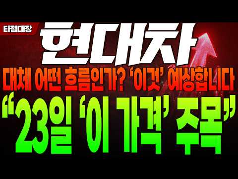 다음장 '이것' 예상합니다 "23일 '이 가격' 주목" #현대차 #<strong>현대차주가</strong> #타점대장