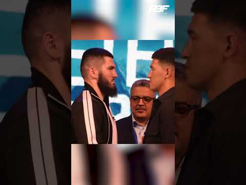 Artur beterbiev gives dmitry bivol ice cold stare in first face off- who becomes undisputed? #shorts