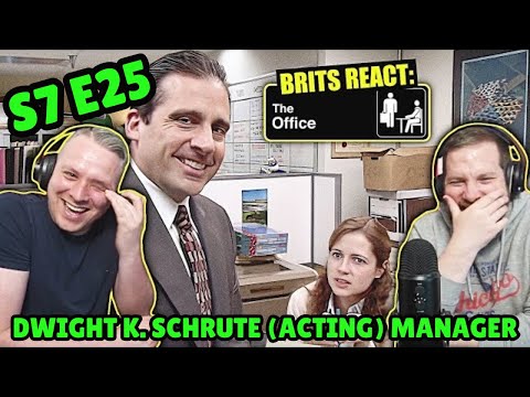 British Guys HILARIOUS The Office Reaction | S7 E25 (Dwight K. Schrute, (Acting) Manager)