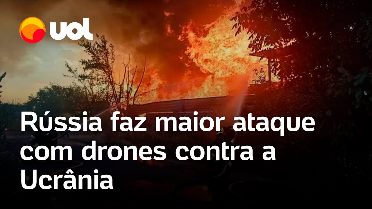 Rússia faz maior ataque com drones contra a Ucrânia após Trump prometer envio de armas; vídeo