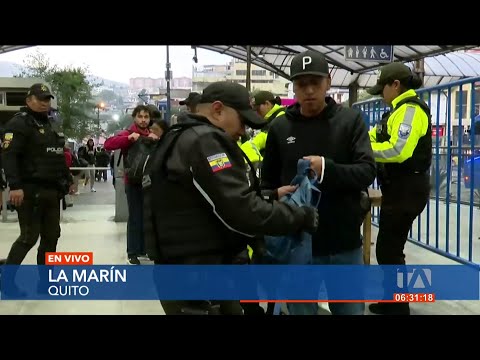 La Policía realiza un operativo de seguridad en La Marín, centro de Quito