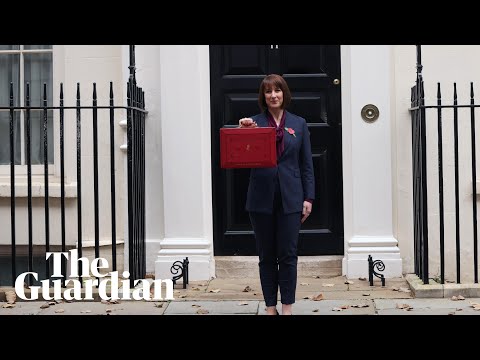 Rachel Reeves holds up red box at Downing Street before budget