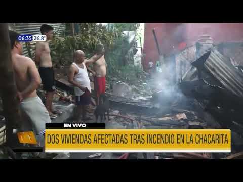 Dos viviendas afectadas tras incendio en la Chacarita