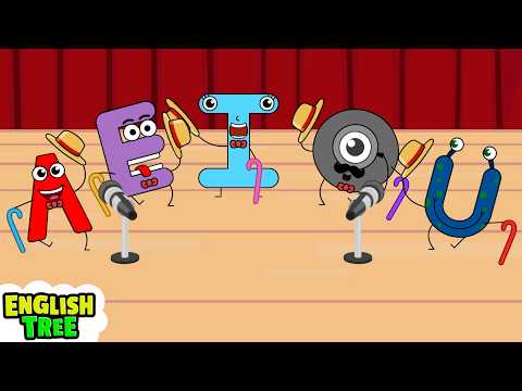 The Vowels Song +More Learning Songs for Kids | English Tree