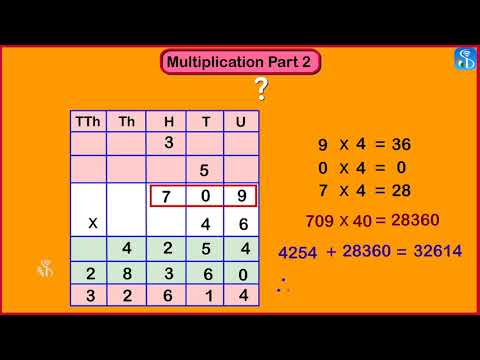 4th Maths | Multiplying a three digit numbers by a two digit number | English Medium