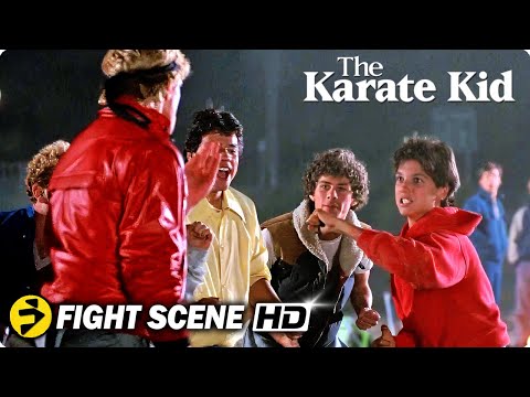 THE KARATE KID | Daniel vs. Johnny | Beach Fight Scene | Ralph Macchio, William Zabka