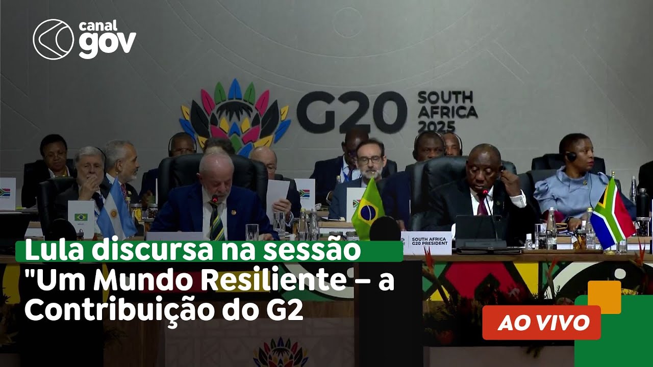 🔴 Lula discursa na sessão Um Mundo Resiliente  a Contribuição do G20