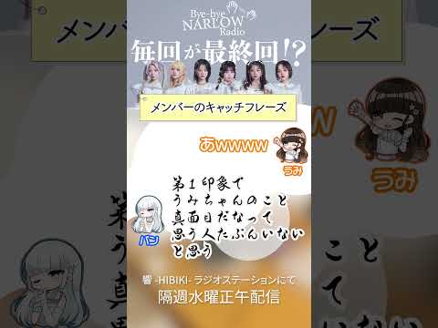 メンバーのキャッチコピー #narlow #ラジオ