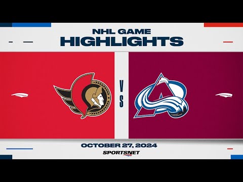 NHL Highlights | Senators vs. Avalanche - October 27, 2024