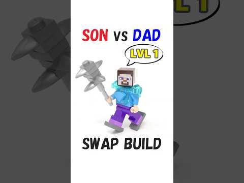 [Son vs Dad] Ultimate Minecraft Steve: Swap Build! #shorts #LEGO