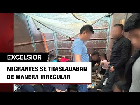 Rescatan a 63 migrantes hacinados en un camión de carga en Chihuahua