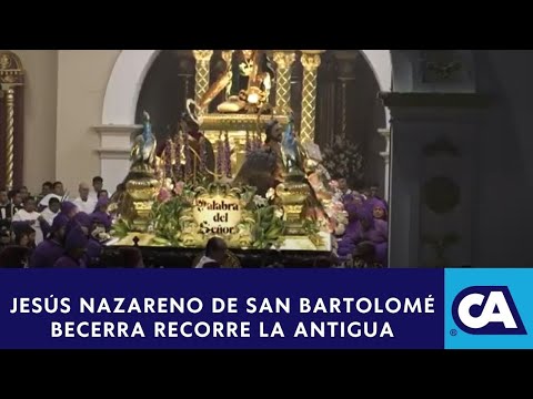 Se realiza cortejo procesional de Jesús Nazareno de la Caída en San Bartolomé Becerra