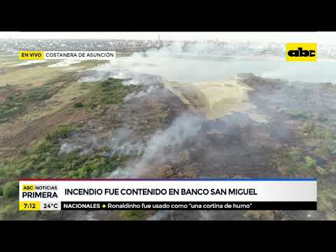 Bomberos controlan incendio en zona de la bahía de Asunción