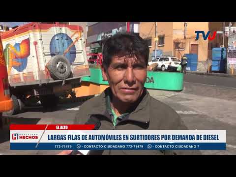 LARGAS FILAS DE AUTOMÓVILES EN SURTIDORES POR DEMANDA DE DIESEL
