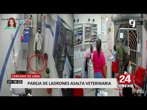 Cercado de Lima: pareja de delincuentes asalta veterinaria