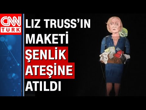 Eski Başbakan Liz Truss'ın maketini yaktılar