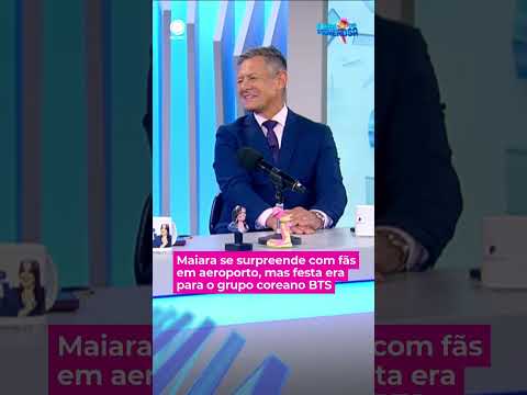 Maiara se surpreende com fãs em aeroporto, mas festa era para o BTS. #AHoraDaVenenosa #Shorts