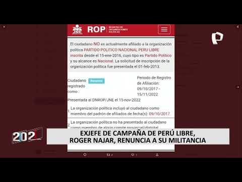 Roger Najar: exjefe de campaña de Perú Libre renuncia a su militancia