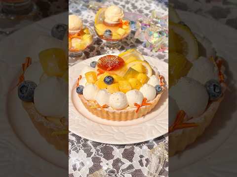 思ってたケーキと違って落ち込む(⸝⸝⸝¯－¯⸝⸝⸝)可愛くないなぁぁぁ(ृᵒ̴̶̷᷄⌑ ᵒ̴̶̷᷅ ृ   )ु💔💔#プリン #マンゴータルト #チーズタルト #レモンタルト#vlog