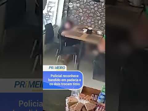 Policial reconhece bandido em padaria e os dois trocam tiros