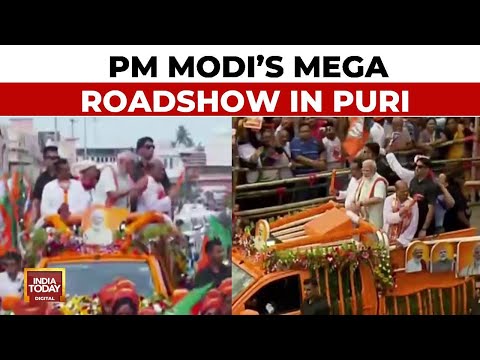 Sea Of Supporters Attend PM Modi's Mega Roadshow In Puri, Odisha | Lok Sabha Election 2024
