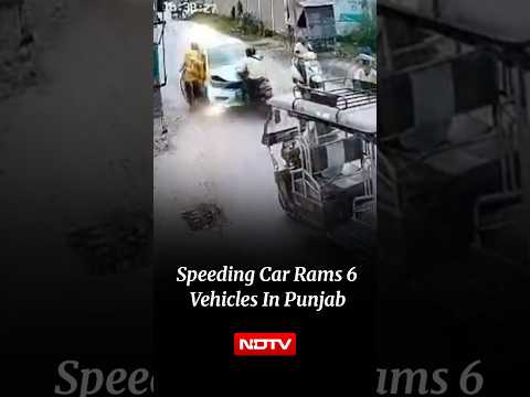 Caught On Cam: Speeding Car Rams 6 Vehicles In Punjab, Biker Flung Into Air