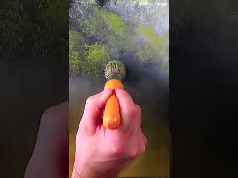 How to paint Cabin by the River Acrylic Landscape Painting Techniques Oval Brush Art #art