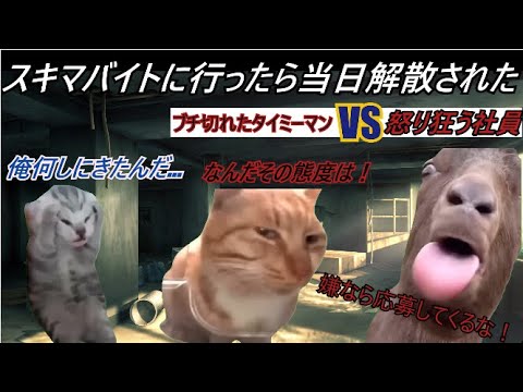 【猫ミーム】スキマバイトに行ったら当日解散された