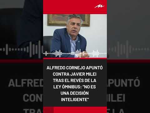 Alfredo Cornejo apuntó contra Javier Milei tras el revés de la Ley Ómnibus