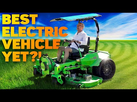 Electric Lawn Mowers WITH SOLAR PANELS!