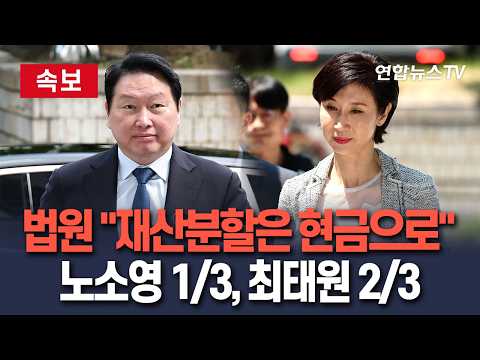 [🔴속보] 법원 "노소영 1/3, 최태원 2/3…재산분할은 현금으로"｜"재산분할 기준은 이혼소송 사실심 변론종결일" / 연합뉴스TV(YonhapnewsTV)