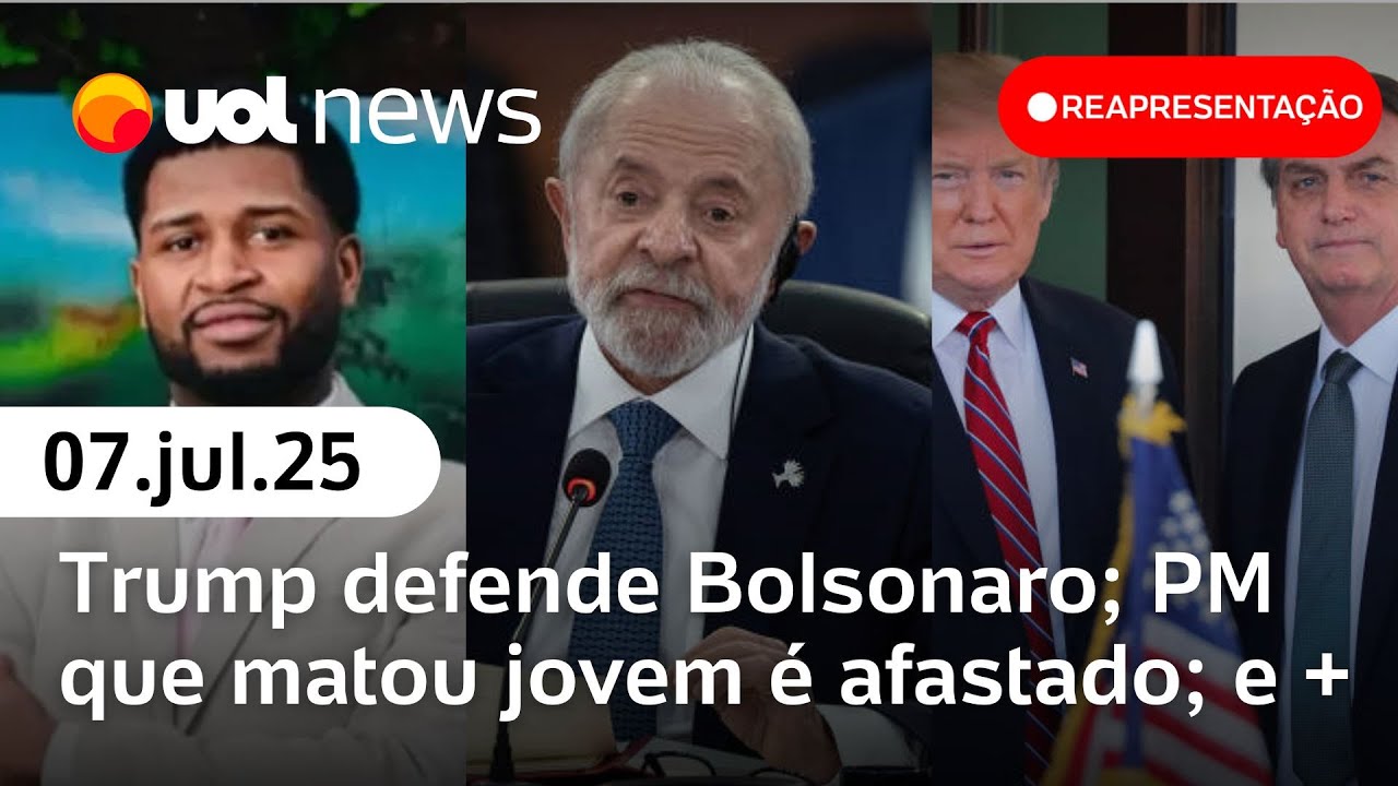 Trump defende Bolsonaro Lula diz que tarifas contra Brics são irresponsáveis jovem morto por PM e+