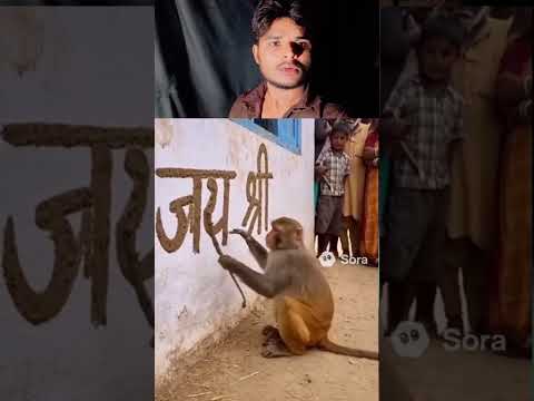 "Unbelievable! Monkey Paints Jai Shri | My Reaction | #SoraAI#MonkeyArt#AIgenerated#ReactionVideo