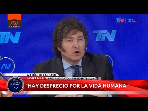 Hay desprecio por la vida humana Javier Milei, precandidato a presidente por La Libertad Avanza