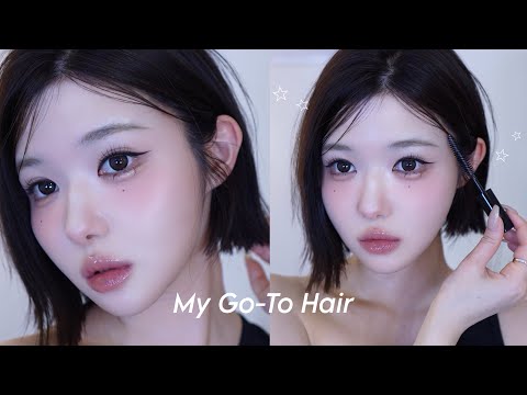 ボブの毎日ヘアセット🧴🎶 ｜my go-to hair everyday