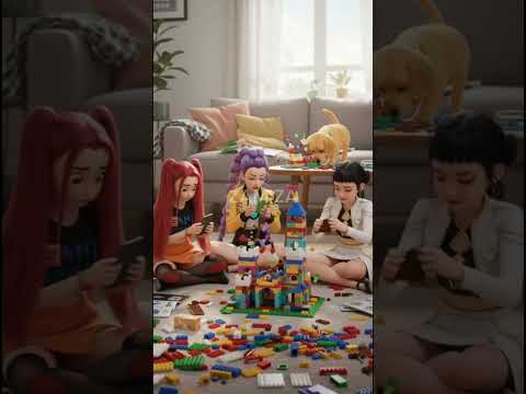 Huntrix builds a magnificent castle in Roblox #demonhunters #kpop #rumi #zoey #mira #roblox #lego