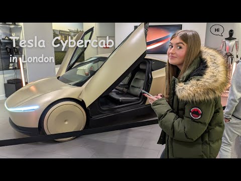 Tesla Cybercab viewing at Westfield London VLOG (the world's first vision only autonomous car)