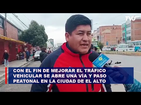 Para mejorar el tráfico vehicular se abre una vía en la Av. Juan pablo II de la ciudad de El Alto